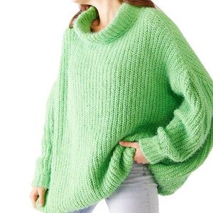 Free People - Oasis Cowl Neck Tunic Top in green energy combo size M